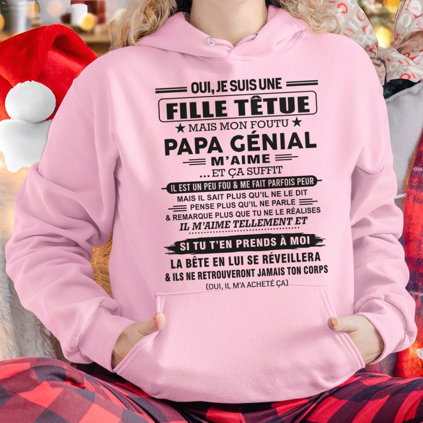 Oui, je suis une fille têtue – T-shirt | Cadeau d’anniversaire de papa pour sa fille - NGHL00 / fr00 (SKU12-197)