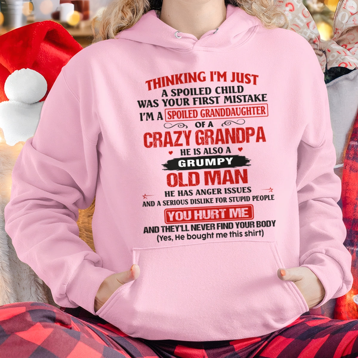 Spoiled Granddaughter of a Crazy Grandpa Shirt – Birthday Gift from Grandpa / Man - NGHL00 (SKU12-200-00)