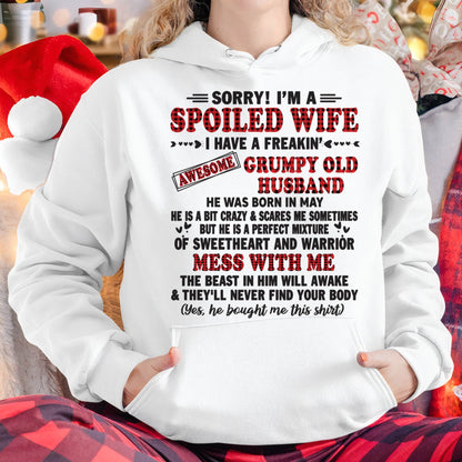 MAY - SPOILED WIFE OF AWESOME GRUMPY OLD HUSBAND - PERFECT GIFT  FROM HUSBAND - NGHL05 (SKU12-111-05)