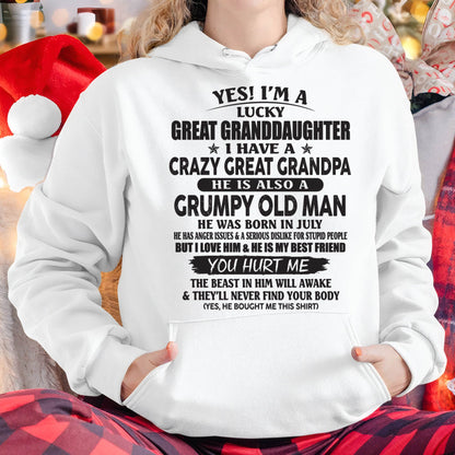 JULY - LUCKY GREAT GRANDDAUGHTER OF CRAZY GREAT GRANDPA - PERFECT GIFT FROM GREAT GRANDPA - NGHL07 (SKU12-287-07)