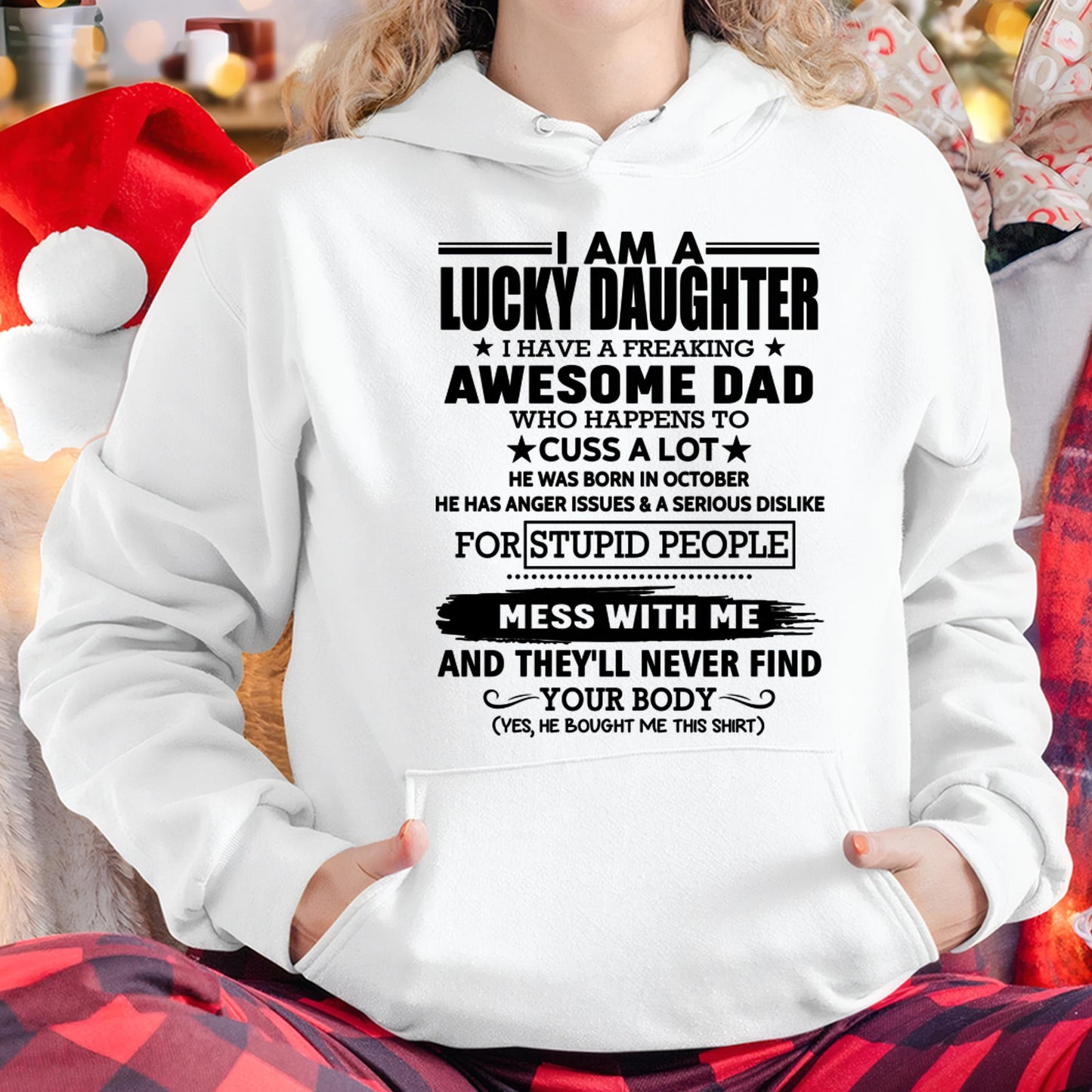 October - I'm Lucky Daughter - Gift for Daughter from Dad - NGHL10 (SKU-T1406DD-10)