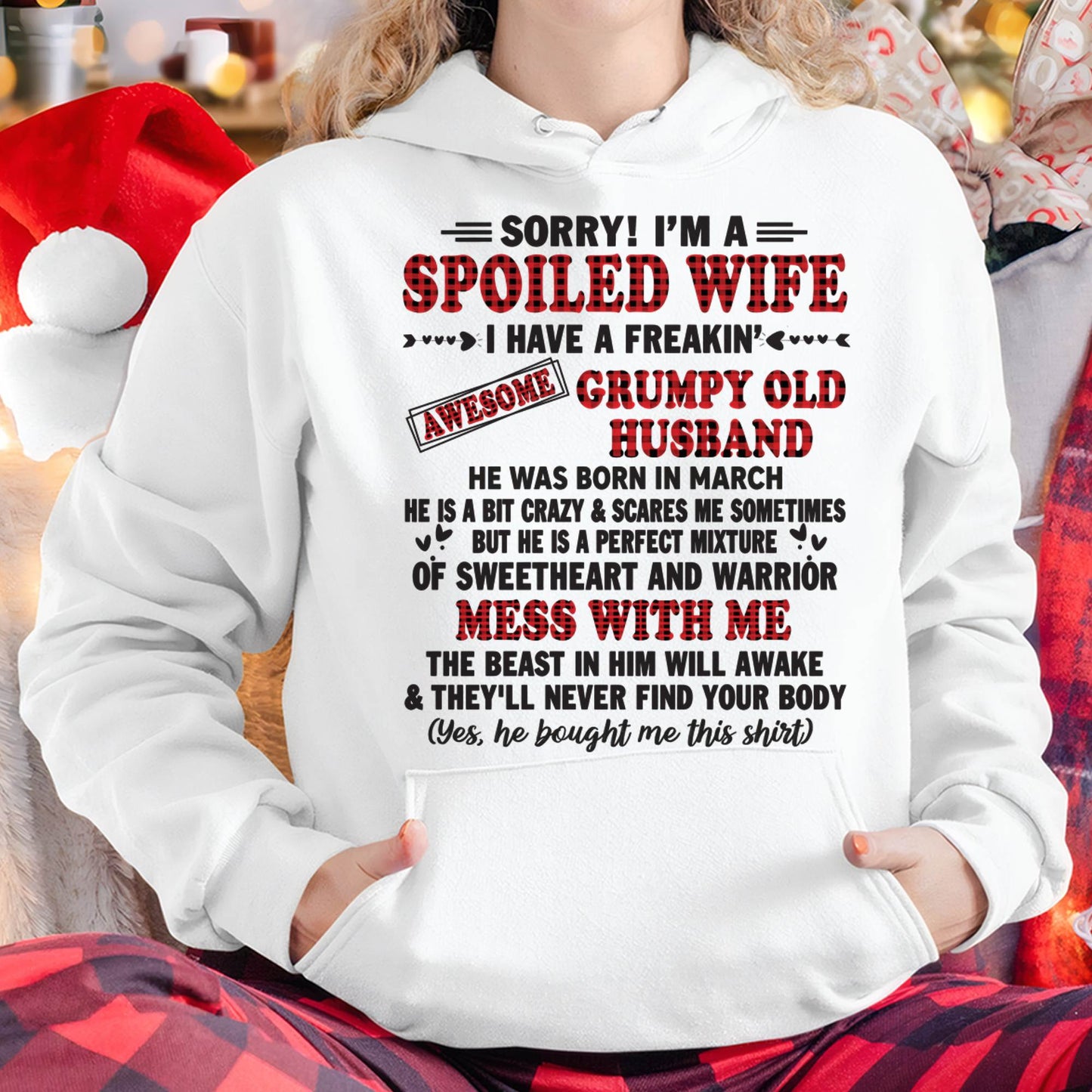 MARCH - SPOILED WIFE OF AWESOME GRUMPY OLD HUSBAND - PERFECT GIFT  FROM HUSBAND - NGHL03 (SKU12-111-03)