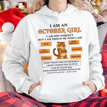 "I AM A OCTOBER GIRL" - Birthday Gift For October Girls - FMA NGHL10 (SKU26T-01-62-10)