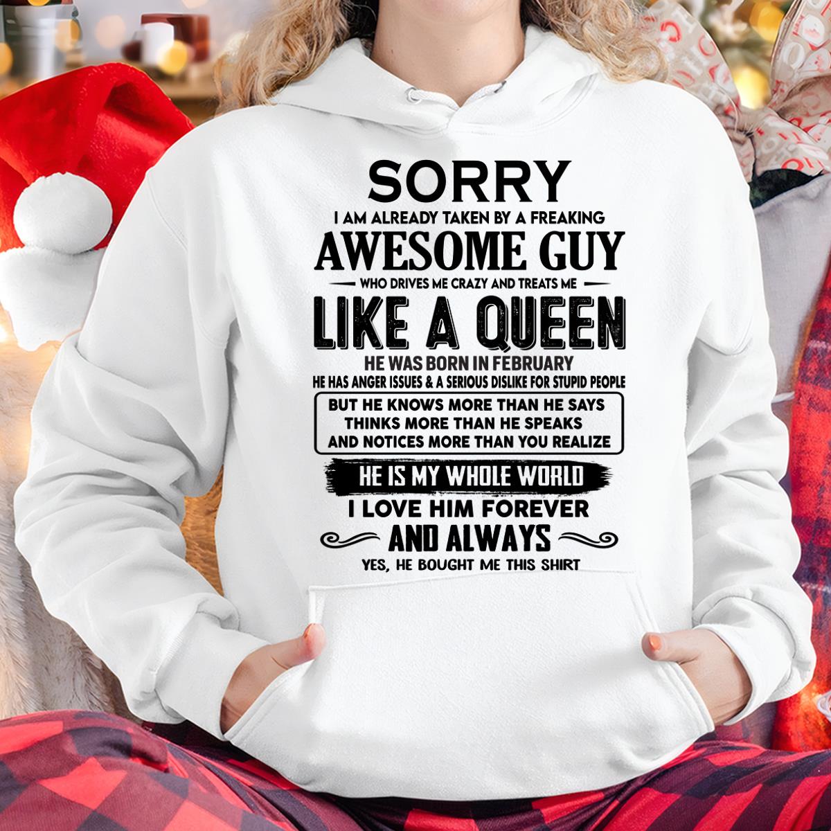 February - Sorry I am already taken by a freaking awesome guy - Gift for Wife From Husband - NGHL02 (SKU-SRG-02)