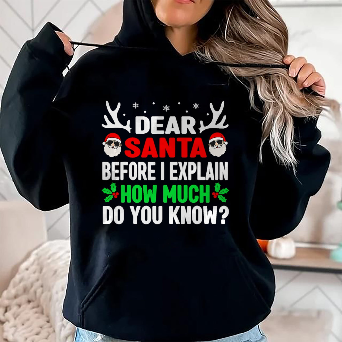 Funny Christmas Kids Adults Dear Santa I Can Explain T-Shirt - Christmas Unisex T-Shirt/Hoodie/Sweatshirt - NGHL00
