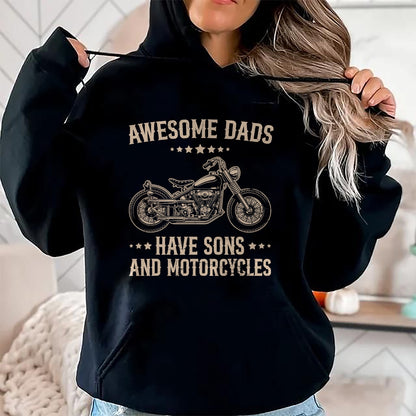 Vintage Biker Awesome Dads Have Sons And Motorcycles T-Shirt - Gift From Dad Unisex T-Shirt/Hoodie - NGHL00 (SKUT-2310EMAILDS-46)