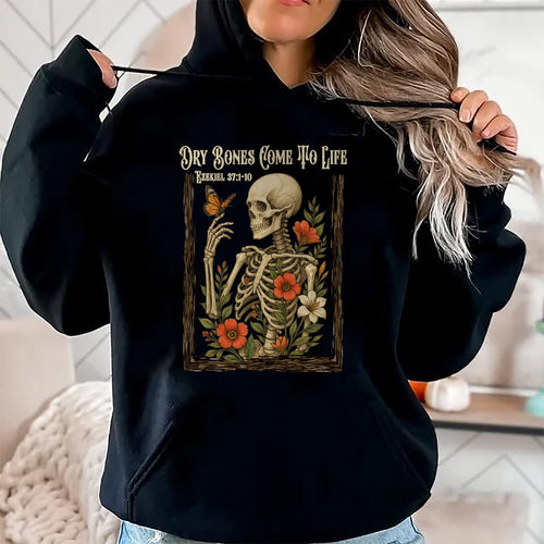 Christian Faith Dry Bones Come to Life Skeleton Floral T-Shirt - Halloween Unisex T-Shirt/Hoodie - NGHL00 (Copy)