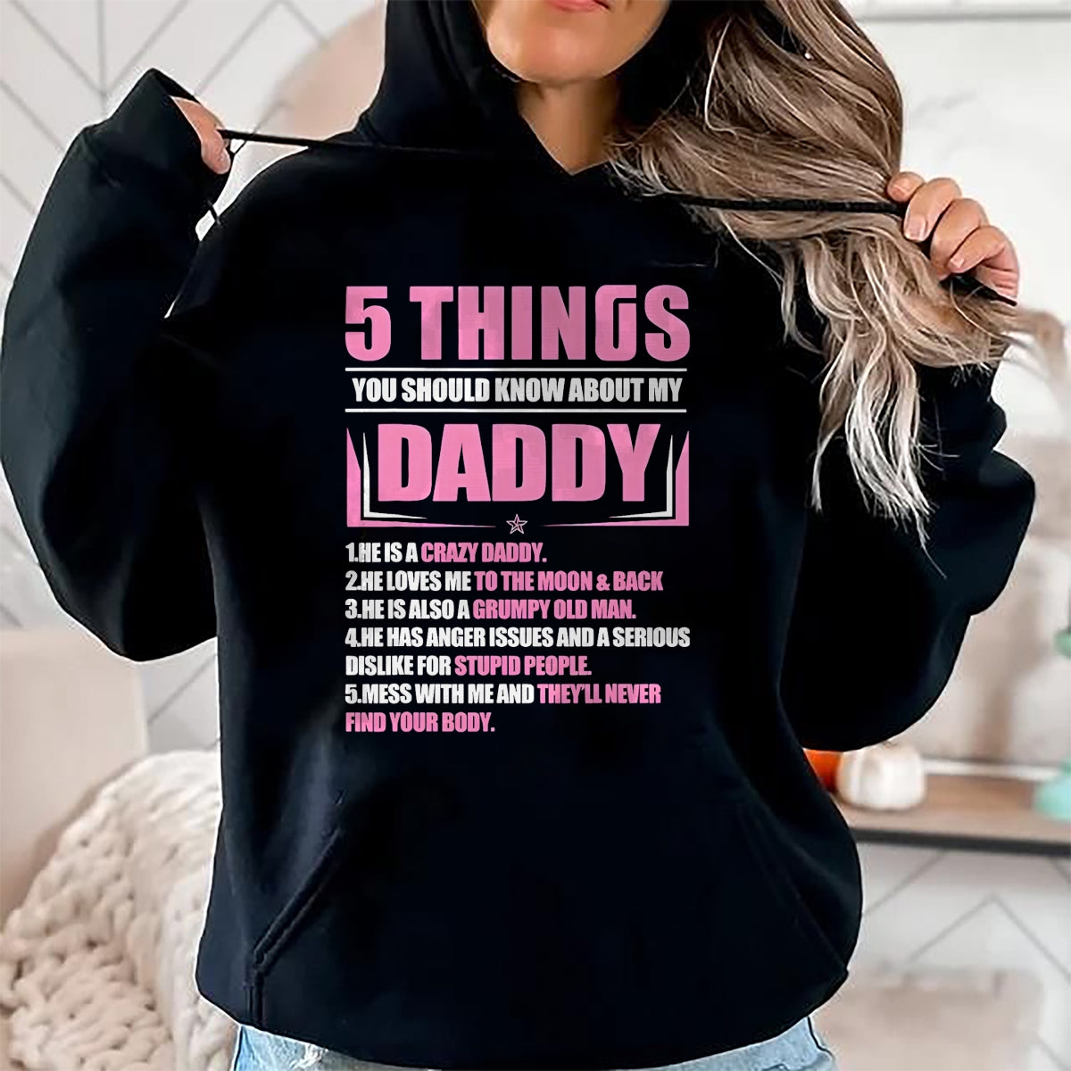 5 Things You Should Know About My Daddy Funny Son Daughter T-Shirt - Gift From Dad Unisex T-Shirt/Hoodie - NGHL00 (SKUT-2310EMAILDS-00)