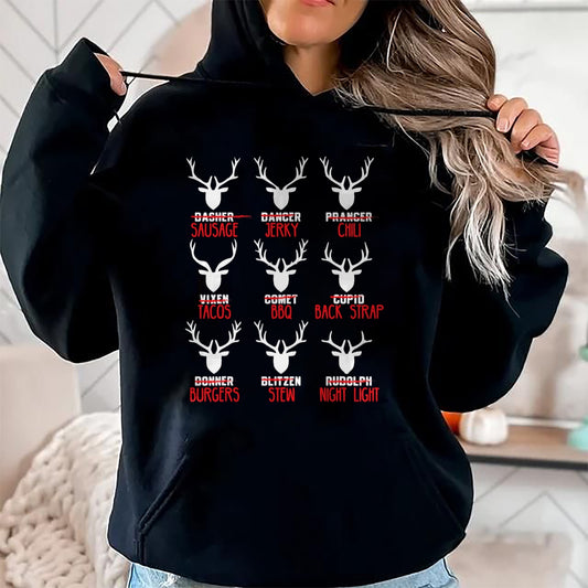 Funny Christmas Deer Hunters All of Santa's Reindeer design T-Shirt - Christmas Unisex T-Shirt/Hoodie/Sweatshirt - NGHL00