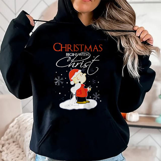 Christmas Begins With Christ Xmas Gift Holiday costume T-Shirt - Christmas Unisex T-Shirt/Hoodie/Sweatshirt - NGHL00