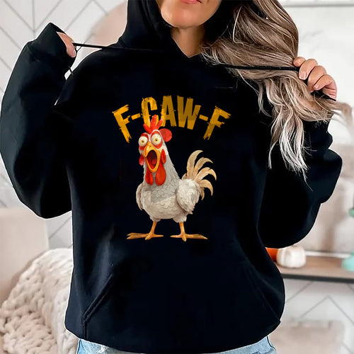 Funny F-Awk-F Chicken F-Caw-F Rooster Pun Retro T-Shirt - Halloween Unisex T-Shirt/Hoodie - NGHL00 (SKUT-1810HALLOWEEN-01)
