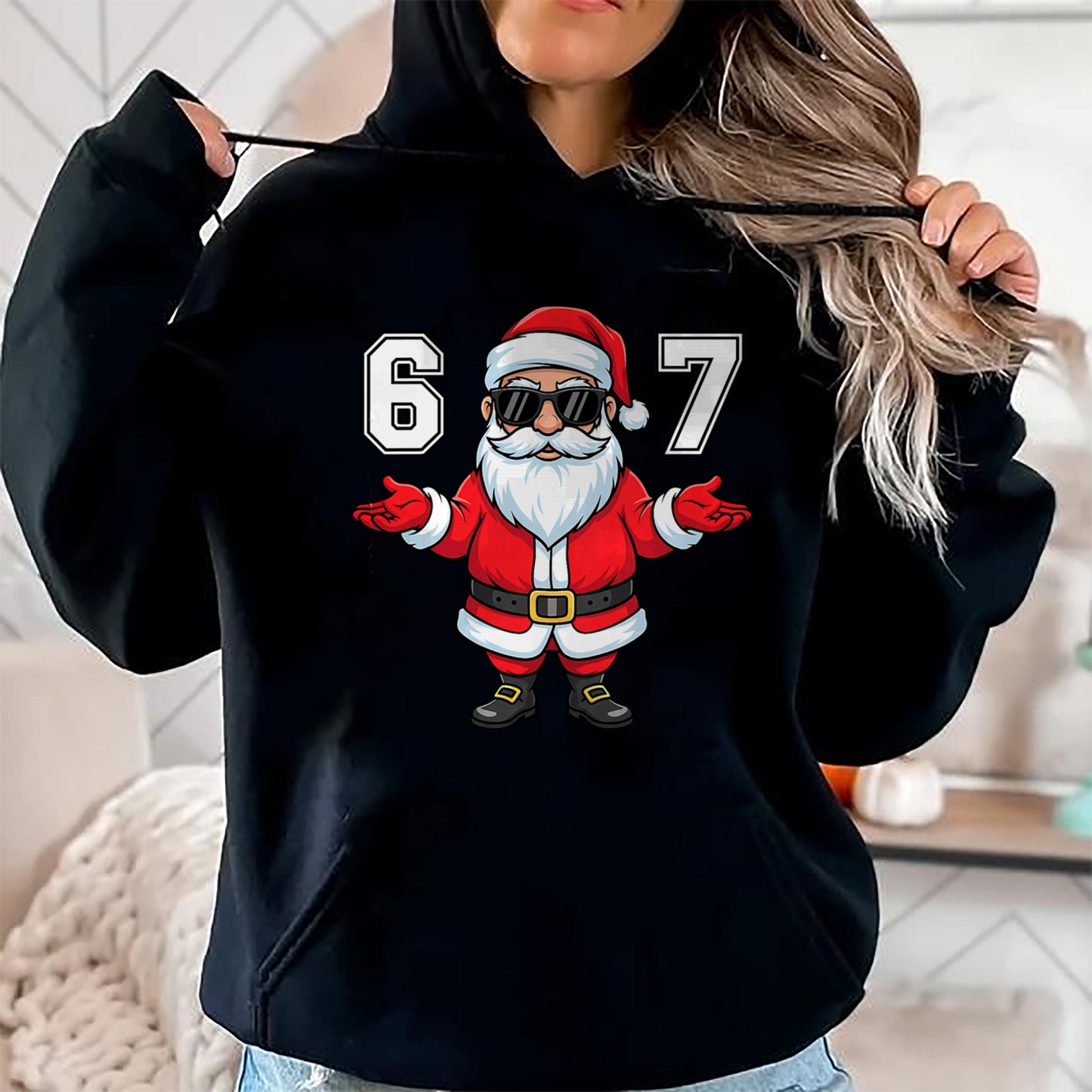 67 Meme Six Seven 6 7 Funny Santa Matching Xmas 67 Christmas T-Shirt - Christmas Unisex T-Shirt/Hoodie/Sweatshirt - NGHL00 (Copy)