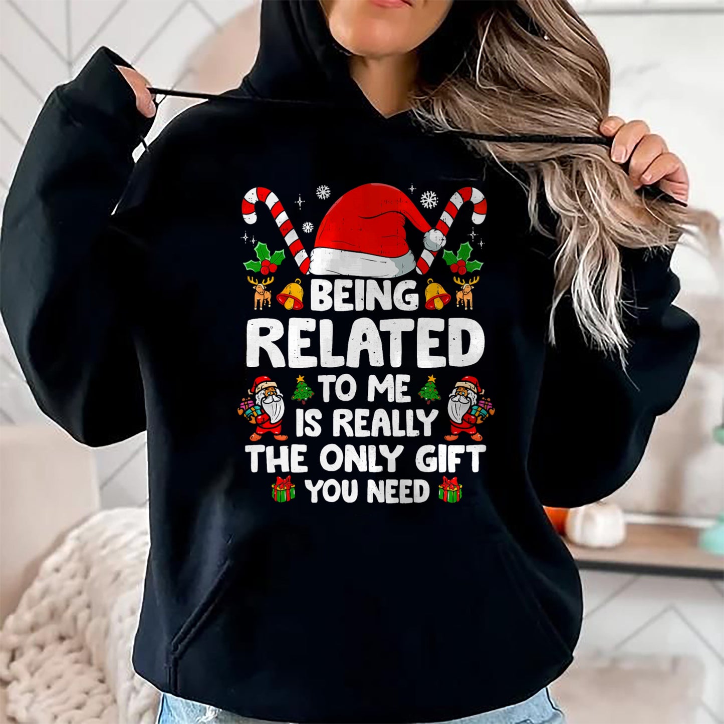 Being Related To Me Funny Christmas Family Xmas Pajamas T-Shirt - Christmas Unisex T-Shirt/Hoodie/Sweatshirt - NGHL00