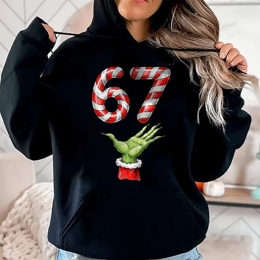 Santa Six Seven 67 Meme Christmas 67 Candy Cane Kids Boys T-Shirt - Christmas Unisex T-Shirt/Hoodie/Sweatshirt - NGHL00