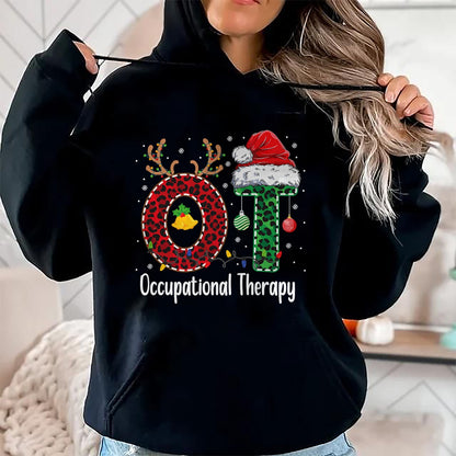 Occupational Therapy Christmas santa hat OT Therapist T-Shirt - Christmas Unisex T-Shirt/Hoodie/Sweatshirt - NGHL00
