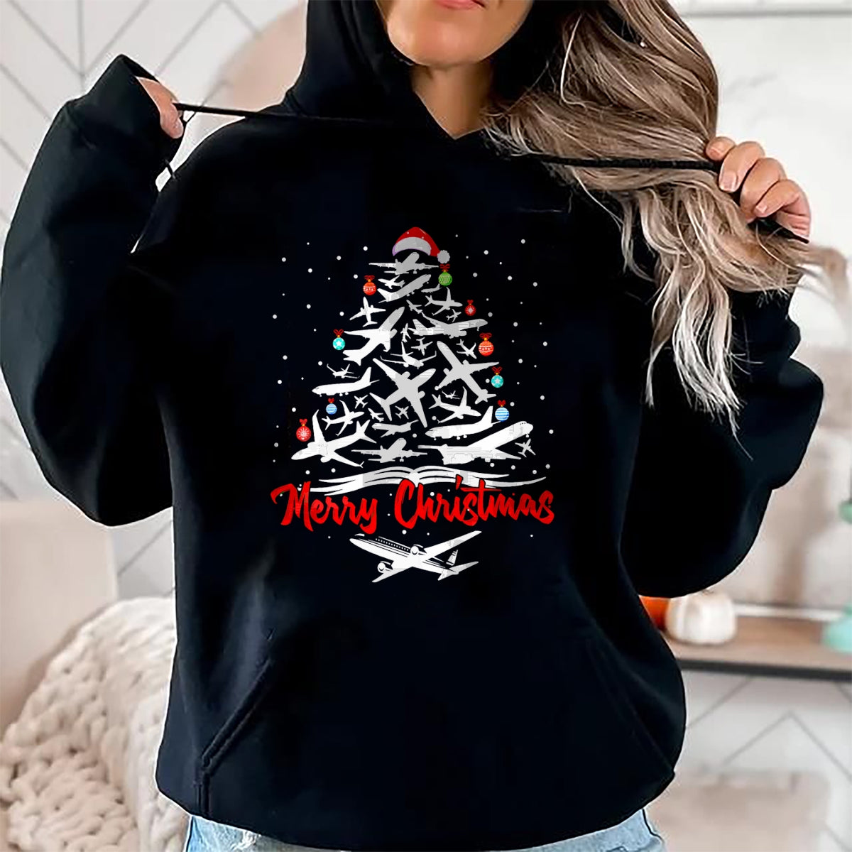 Airplane Christmas Tree tshirts T-Shirt - Christmas Unisex T-Shirt/Hoodie/Sweatshirt - NGHL00
