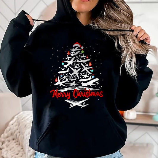 Airplane Christmas Tree tshirts T-Shirt - Christmas Unisex T-Shirt/Hoodie/Sweatshirt - NGHL00