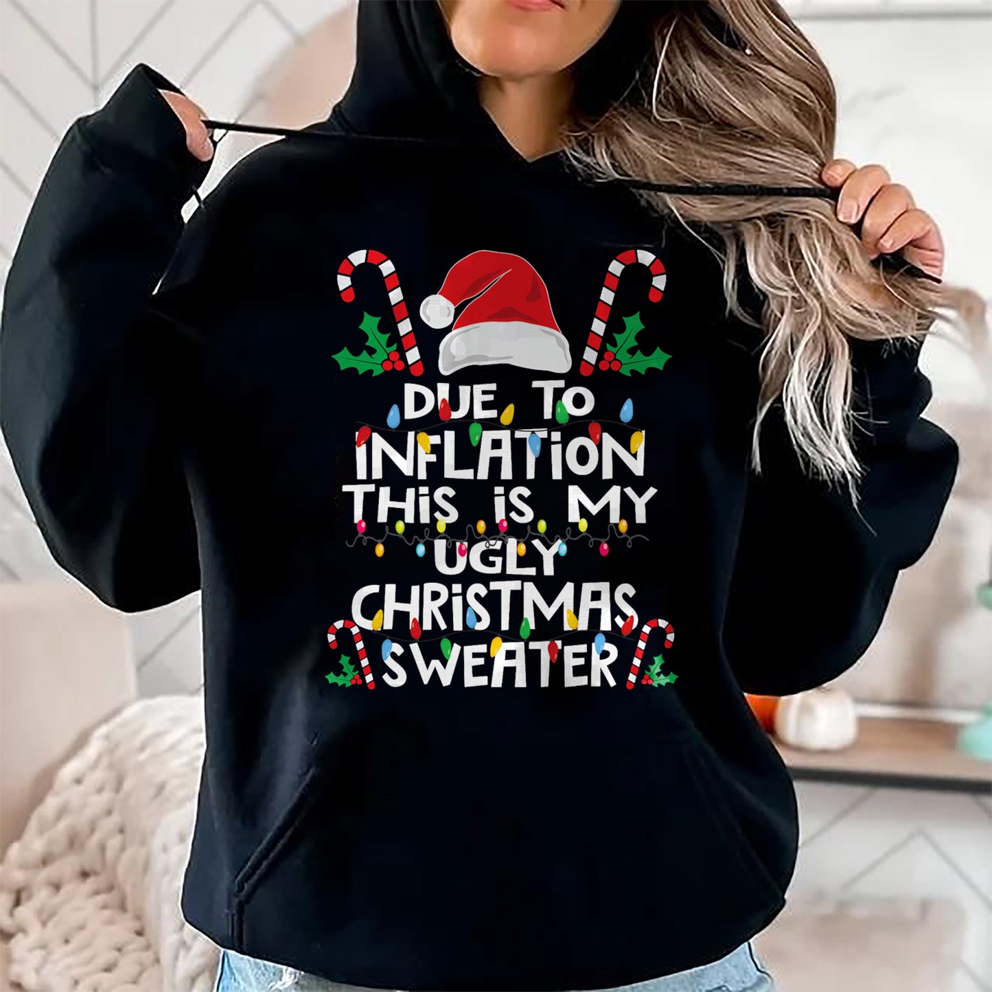 Funny Due to Inflation Ugly Christmas Sweaters For Men Women T-Shirt - Christmas Unisex T-Shirt/Hoodie/Sweatshirt - NGHL00