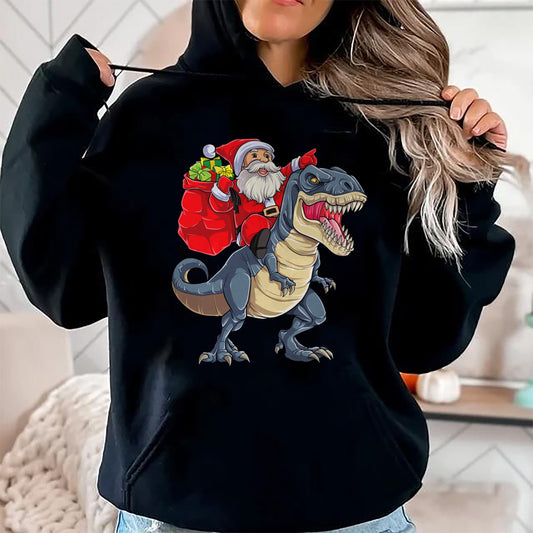 Dinosaur T rex Christmas Santa Boys Men Girls Xmas Squad T-Shirt - Christmas Unisex T-Shirt/Hoodie/Sweatshirt - NGHL00