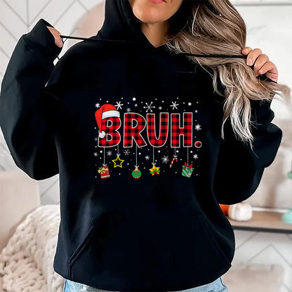 Bruh Funny Christmas Red Plaid Teens Boys Kids Xmas Pajamas T-Shirt - Christmas Unisex T-Shirt/Hoodie/Sweatshirt - NGHL00