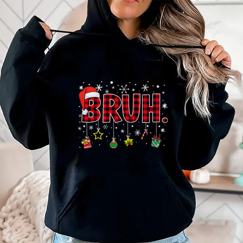 Bruh Funny Christmas Red Plaid Teens Boys Kids Xmas Pajamas T-Shirt - Christmas Unisex T-Shirt/Hoodie/Sweatshirt - NGHL00