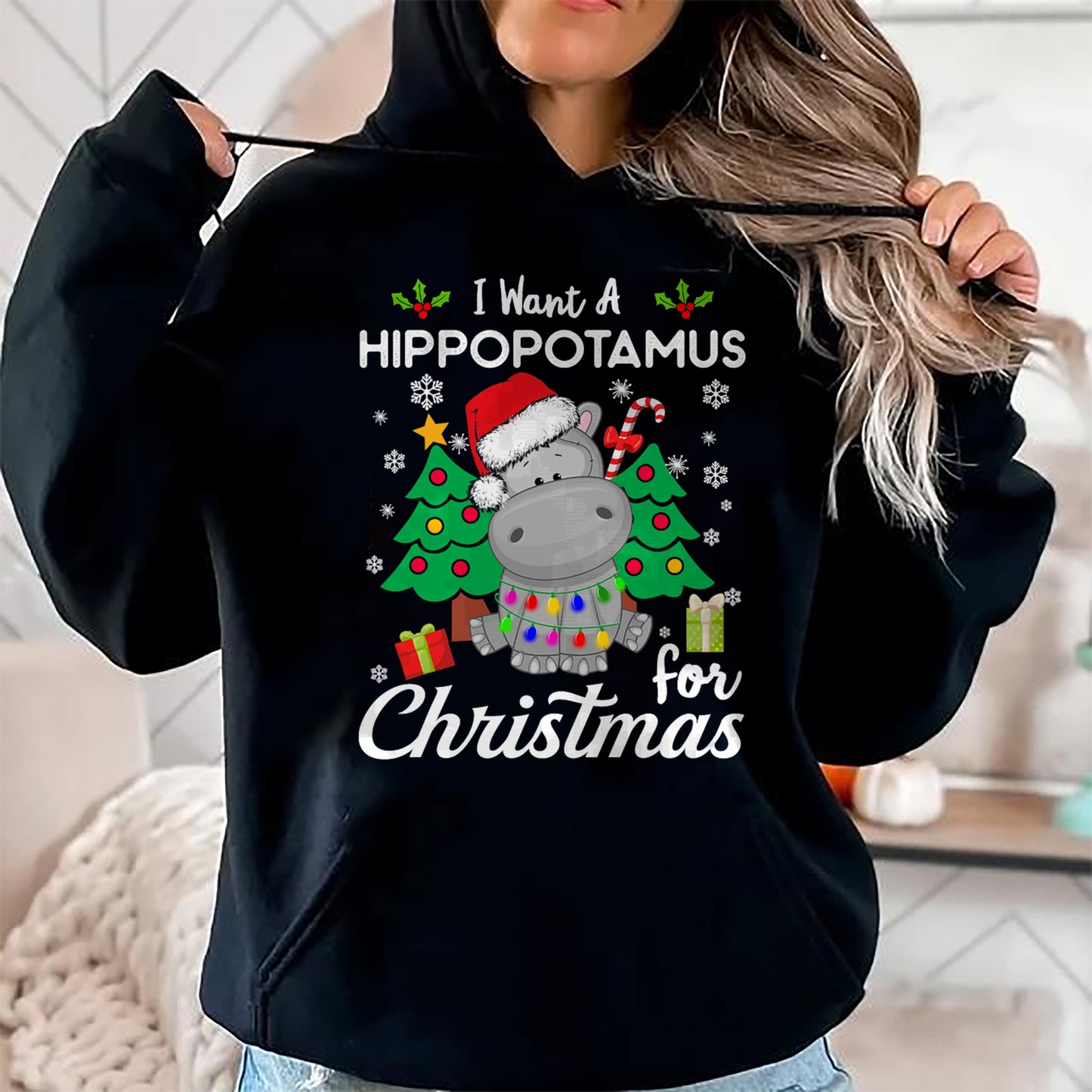 I Want A Hippopotamus For Christmas Cute Gift Xmas Costume T-Shirt - Christmas Unisex T-Shirt/Hoodie/Sweatshirt - NGHL00