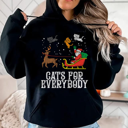 Cats For Everybody Christmas Cat Funny Xmas Women Santa T-Shirt - Christmas Unisex T-Shirt/Hoodie/Sweatshirt - NGHL00