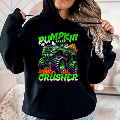 Pumpkin Crusher Monster Truck Ghosts Halloween for Boys T-Shirt - Halloween Unisex T-Shirt/Hoodie - NGHL00