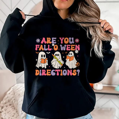 Are You Fall O Ween Directions Teacher Halloween Ghost T-Shirt - Halloween Unisex T-Shirt/Hoodie - NGHL00 (Copy)