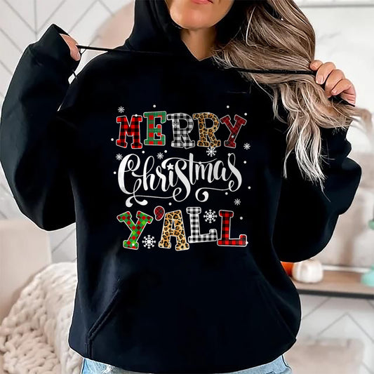 Merry Christmas Ya'll Leopard Buffalo Plaid Pajama Family T-Shirt - Christmas Unisex T-Shirt/Hoodie/Sweatshirt - NGHL00
