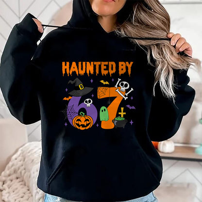 Haunted by 67 – Funny Ghost and Pumpkin Halloween Costume T-Shirt  - Halloween Unisex T-Shirt/Hoodie - NGHL00