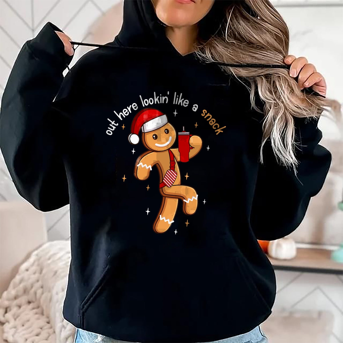 Out Here Looking Like A Snack Funny BouJee Xmas Gingerbread T-Shirt - Christmas Unisex T-Shirt/Hoodie/Sweatshirt - NGHL00