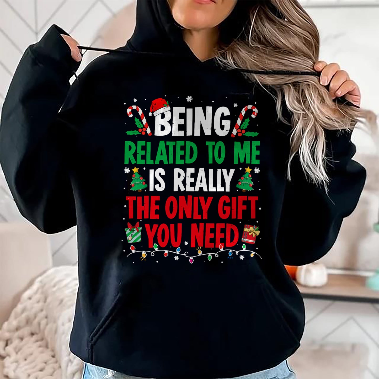 Being Related To Me Funny Christmas Family Xmas Pajamas T-Shirt  - Christmas Unisex T-Shirt/Hoodie/Sweatshirt - NGHL00
