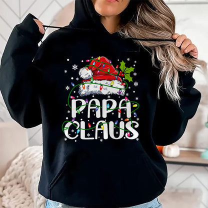 Papa Claus Christmas Lights Pajama Family Matching T-Shirt - Christmas Unisex T-Shirt/Hoodie/Sweatshirt - NGHL00