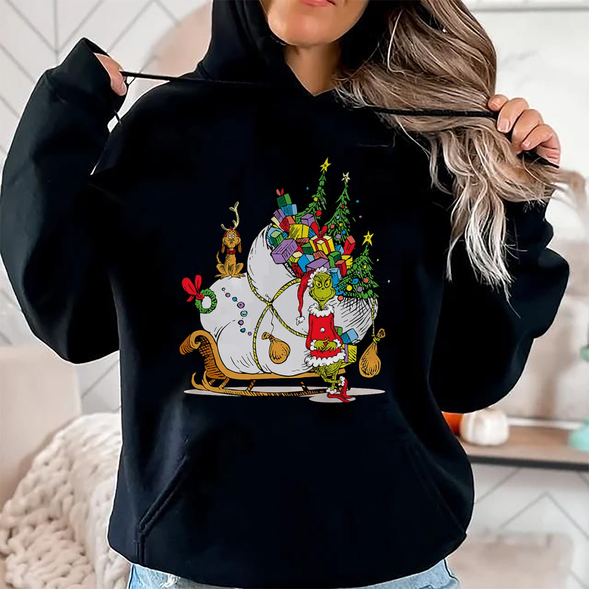 Dr. Seuss Grinch Sleigh T-Shirt - Christmas Unisex T-Shirt/Hoodie/Sweatshirt - NGHL00