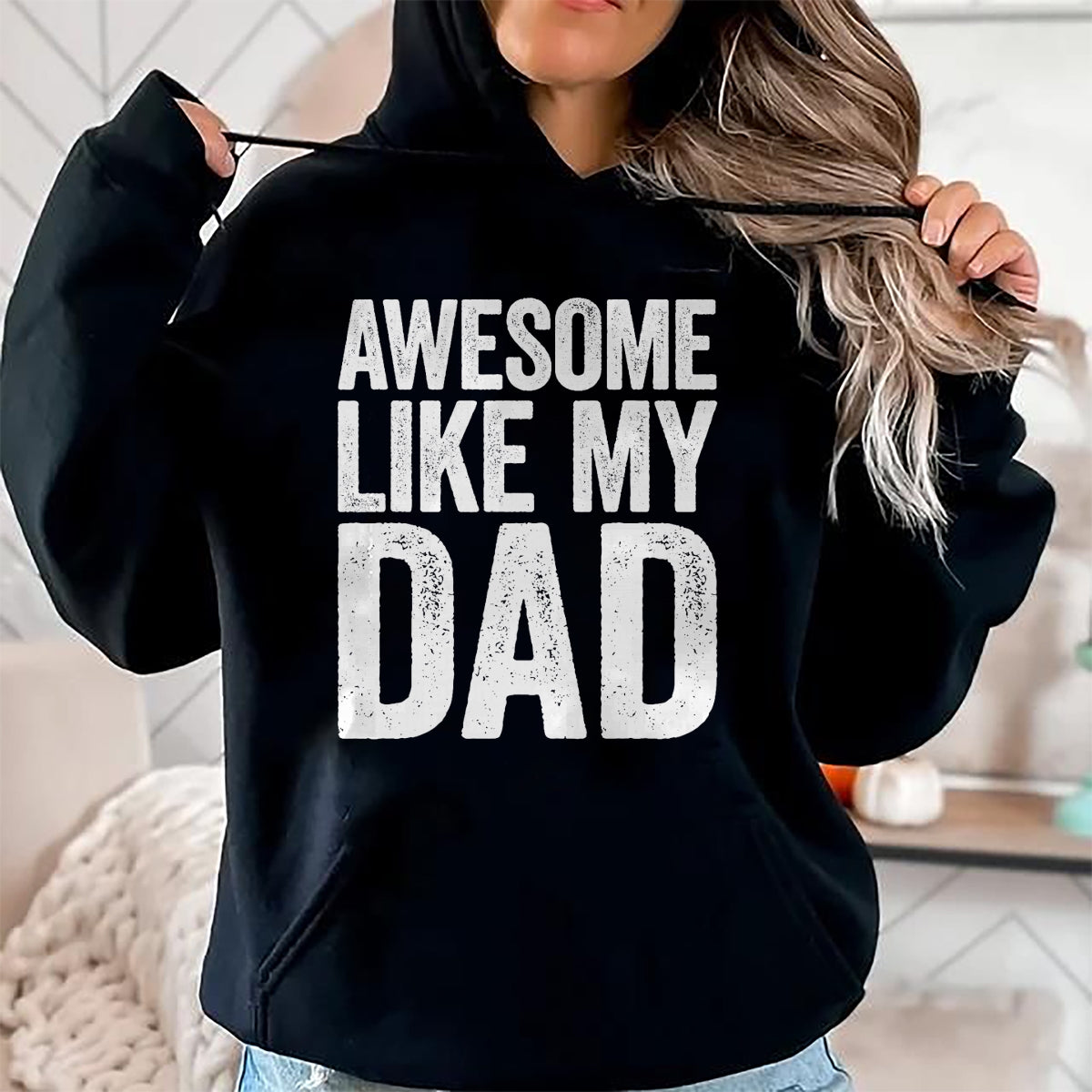 Awesome Like My Dad Shirt Kids Daughter Dad and Son Matching T-Shirt - Gift From Dad Unisex T-Shirt/Hoodie - NGHL00 (SKUT-2310EMAILDS-03)