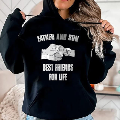Father Son Best Friends for Life Fist Bump T-Shirt - Gift From Dad Unisex T-Shirt/Hoodie - NGHL00 (SKUT-2310EMAILDS-26)