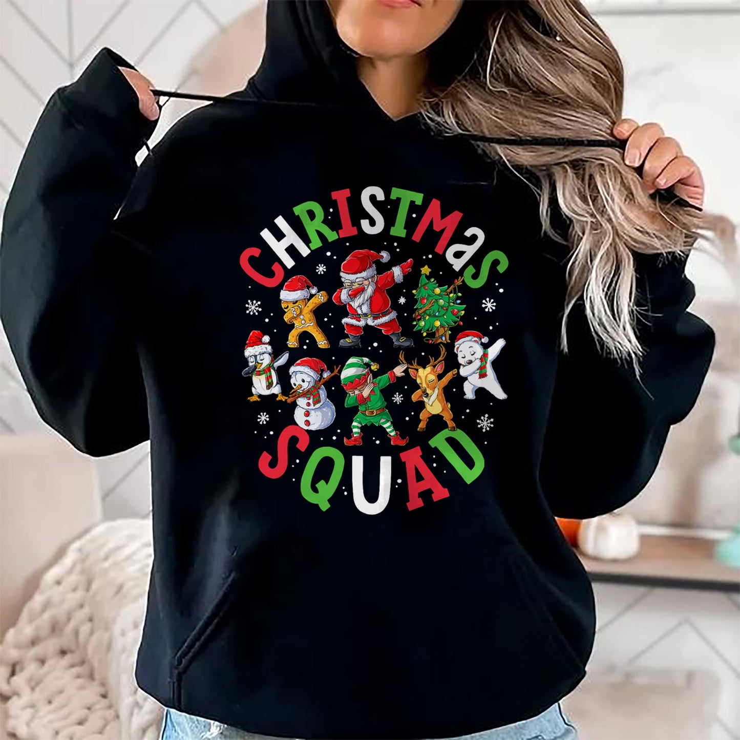 Christmas Squad Santa Dabbing Elf Family Matching Pajamas T-Shirt - Christmas Unisex T-Shirt/Hoodie/Sweatshirt - NGHL00