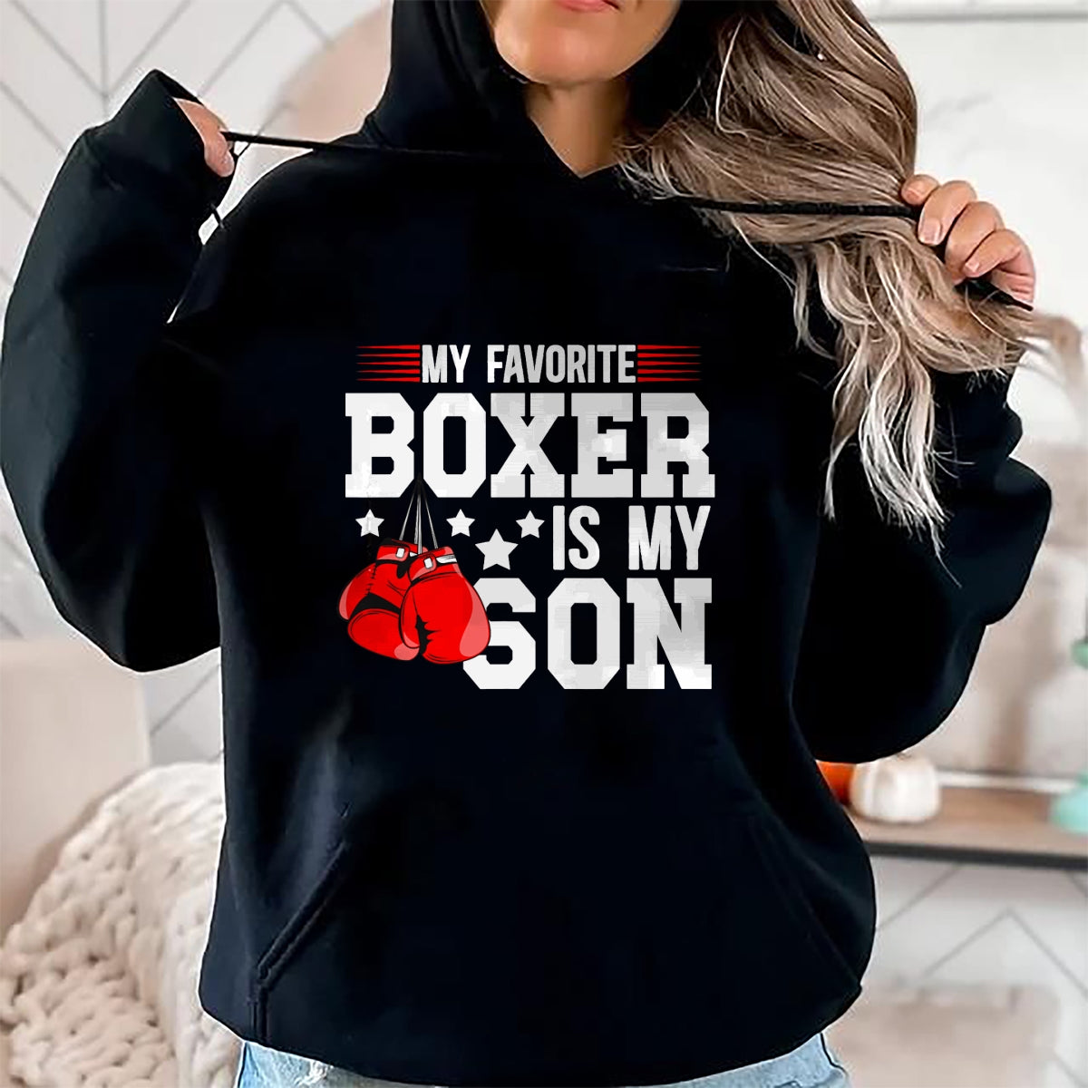 My Favorite Boxer Is My Son Boxing Dad Boxing Father T-Shirt - Gift From Dad Unisex T-Shirt/Hoodie - NGHL00 (SKUT-2310EMAILDS-39)
