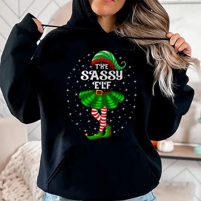 Xmas Family Matching Women Girls Mom The Sassy Elf Christmas T-Shirt - Christmas Unisex T-Shirt/Hoodie/Sweatshirt - NGHL00