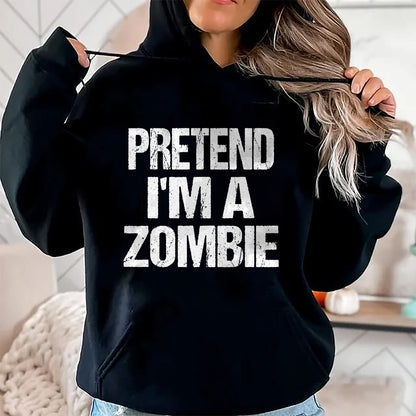 Funny Pretend I'm A Zombie Halloween Costume T-Shirt - Halloween Unisex T-Shirt/Hoodie - NGHL00