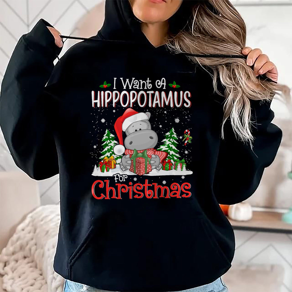 I Want A Hippopotamus For Christmas Xmas Hippo for Kid Women T-Shirt - Christmas Unisex T-Shirt/Hoodie/Sweatshirt - NGHL00