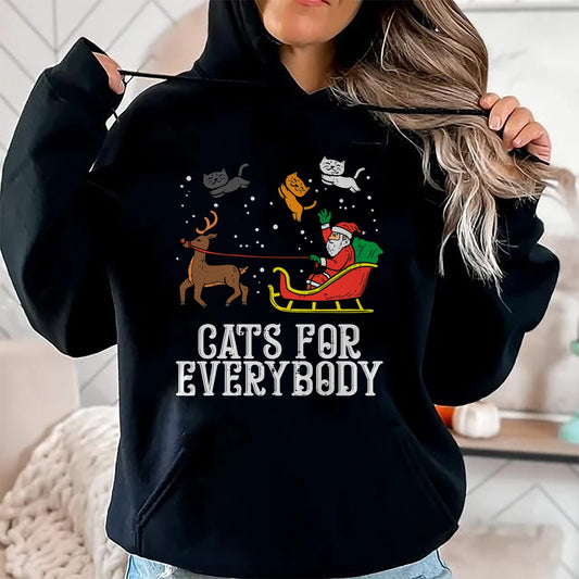 Cats For Everybody Christmas Cat Funny Xmas Women Santa T-Shirt - Christmas Unisex T-Shirt/Hoodie/Sweatshirt - NGHL00