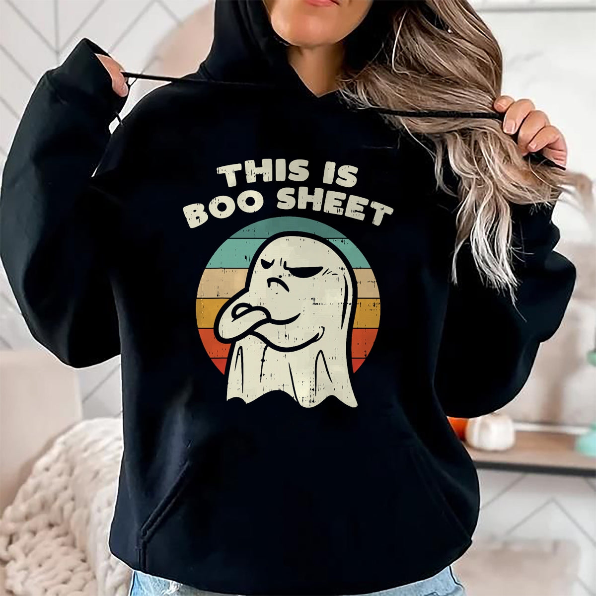 This Is Boo Sheet Ghost Retro Halloween Costume Men Women T-Shirt - Halloween Unisex T-Shirt/Hoodie - NGHL00