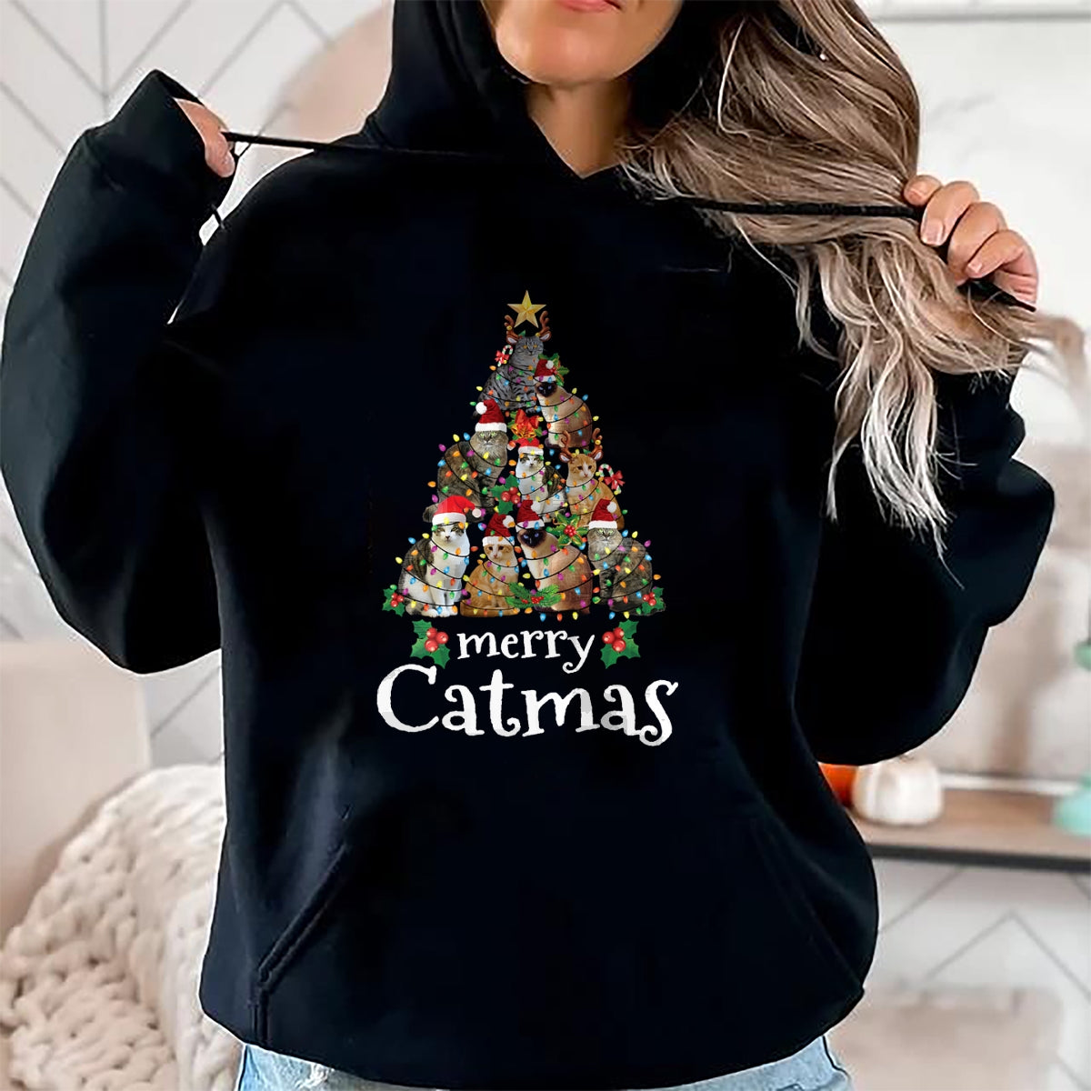 Merry Catmas Funny Cat Mom Cat Dad Christmas Cat T-Shirt - Christmas Unisex T-Shirt/Hoodie/Sweatshirt - NGHL00