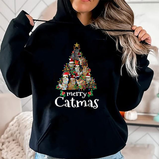 Merry Catmas Funny Cat Mom Cat Dad Christmas Cat T-Shirt - Christmas Unisex T-Shirt/Hoodie/Sweatshirt - NGHL00