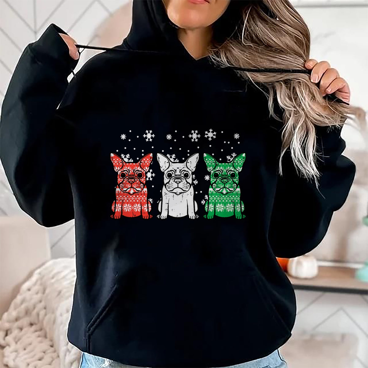 Christmas French Bulldogs Xmas Frenchie Dog Men Women Kids T-Shirt - Christmas Unisex T-Shirt/Hoodie/Sweatshirt - NGHL00