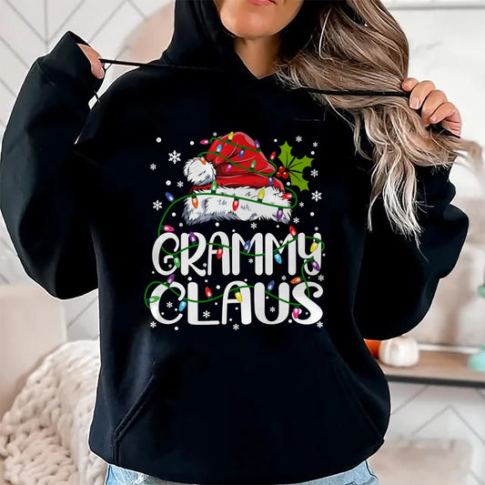 Grammy Claus Shirt Christmas Lights Pajama Family Matching Long Sleeve T-Shirt - Christmas Unisex T-Shirt/Hoodie/Sweatshirt - NGHL00