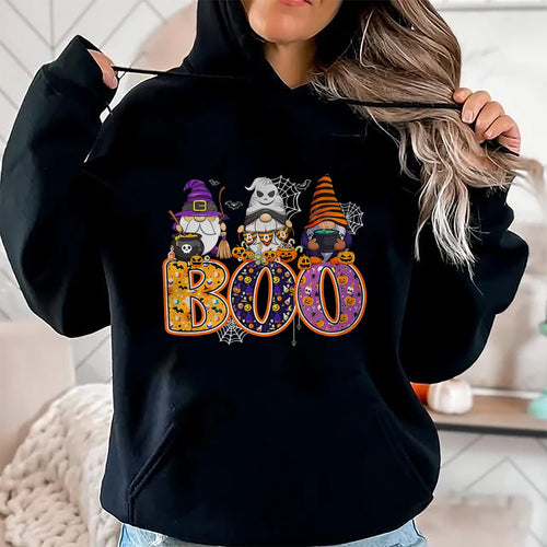 Funny Boo Witch Sipders Pumpkins Happy Halloween Gnome T-Shirt - Halloween Unisex T-Shirt/Hoodie - NGHL00