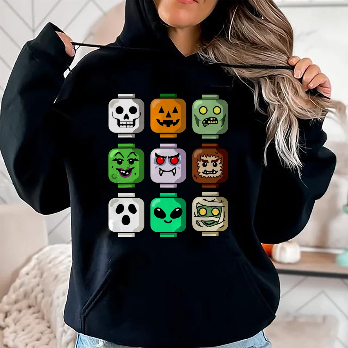 Halloween Building Brick Head Pumpkin Ghost Zombie Boys T-Shirt - Halloween Unisex T-Shirt/Hoodie - NGHL00